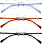 TERAISE Rimless Reading Glasses for Men Women, Blue Light Blocking Reading Glasses Ultralight Frameless Reader Men