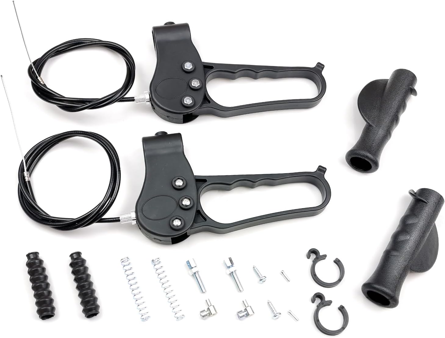 2Set Walker Rollator Replacement Brake,41 Inch Cable,Adjustable Wheel Lock,w/Hardware, Cable,Clip,Left and Right Hand Grip,Compatible with All Brands 3/4 Wheel Aluminum Steel Rollator,Universal Parts