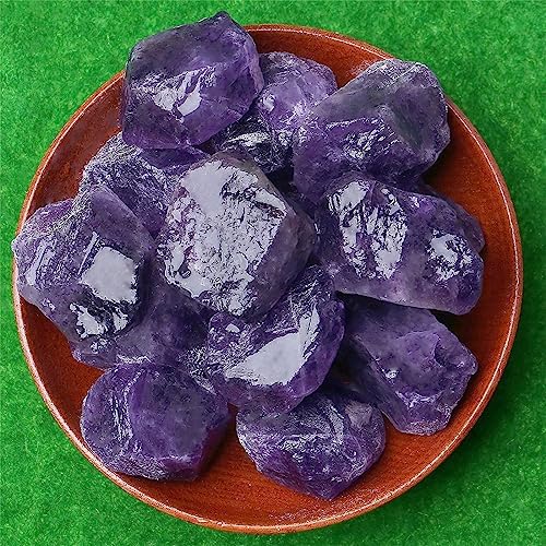 Amethyst Bulk Natural Healing Crystals Raw Rough Stones Sets for Cabbing Tumbling Cutting Lapidary Polishing Reiki Crytsal Healing Wire Wrapping Decoration Gemstone 0.45lb