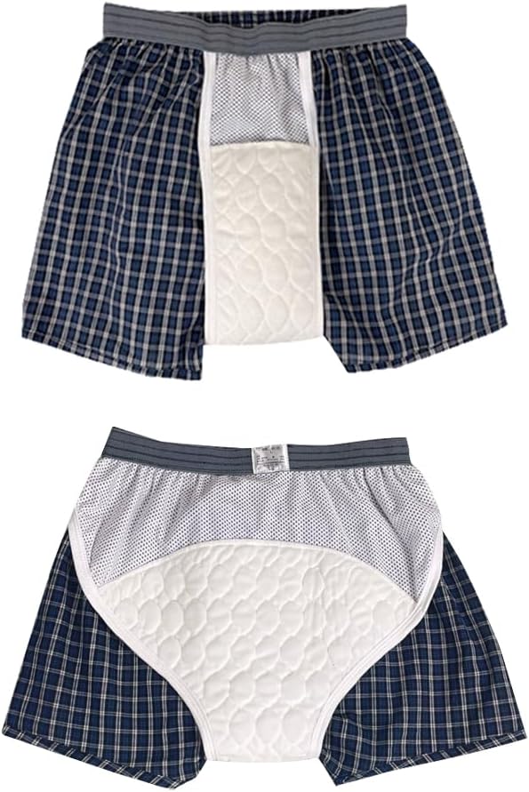 Moderate Incontinence Underwear for Men 2 Pack, Absorbent Briefs for Post Urinary Dribbling
