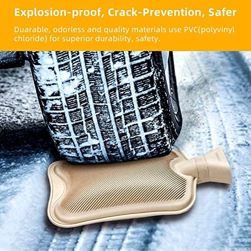 Large Hot Water Bottle with Cover, 2 Litre, Premium Natural Rubber Hot Water Bag, Soft Fleece Cover for Pain Relief, Back, Neck and Shoulders & Warm Cosy Nights (Grey)