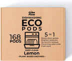 ECO Dishwasher Pods 168 Count, with Glycerin & Enzymes (Protease, Amylase),Dishwasher Detergent Liquid dish pod for Powerful Cleaning, No Pre-Rinse, Fights 24-Hour Dried On Food, Plant-Based