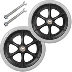 LIGUOYI Front Wheelchair Wheel, 2 Pcs Hard Rubber Solid Tire, 6" 7" 8" Wheel 5/16" Bearing, 2" (50 Mm) Hub Width, Replacement Wheels for Wheelchair Walkers,Silence,Anti-wear & Non-Slip