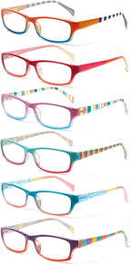 Kerecsen Computer Reading Glasses for Women Blue Light Blocking Glasses for Reading Fashion Pattern Print Eyeglasses for Womens(Mix Color -5, 2.00)