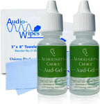 Audiologist's Choice Aud-Gel Earmold and Hearing Aid Lubricant (2 Pack/0.5 oz Bottle) - Lubricant Gel for Ear Plugs, Hearing Aids, Earmolds, and Other Earpieces - Includes Audiowipes and Liberty Cloth