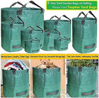 Professional 2-Pack 137 Gallon Lawn Garden Bags Large (D34,H34 inch) Yard Waste Bags with Gardening Gloves, Big Leaf Bag,Yard Debris,Waste Container,Lawn Trash Bin,Grass Clippings,Weeds Bags 4 Handles