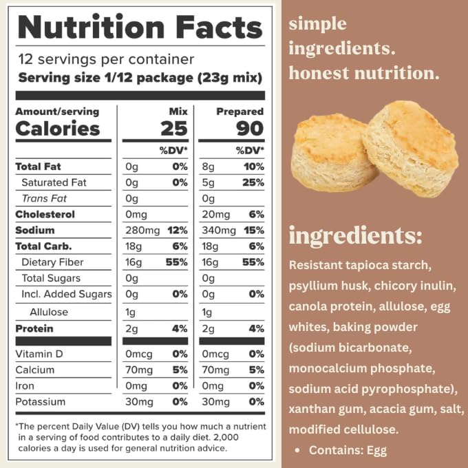 Scotty's Everyday - Keto Biscuit Zero Carb Mix - 0g Net carbs, 0g Added Sugar, Gluten-Free, High Fiber - No Nut Flours - 9.8oz, Pack of 3