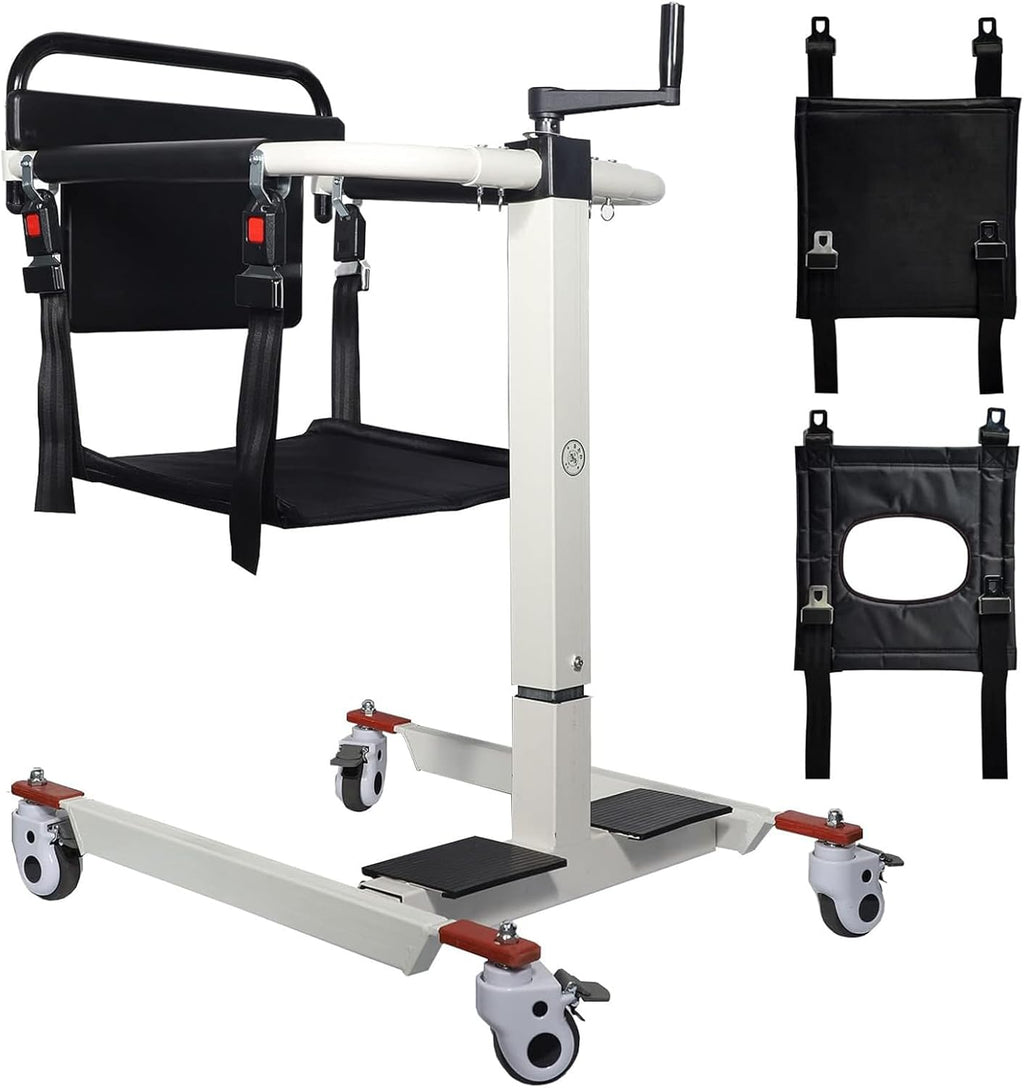 Patient Lift Transfer Chair, Patient Lift Wheelchair for Home, Portable Patient Lift for Car, Patient Lift Aid, Bathroom Wheelchairs Transfer Chairs for Seniors, 275lbs (Without Bedpan)