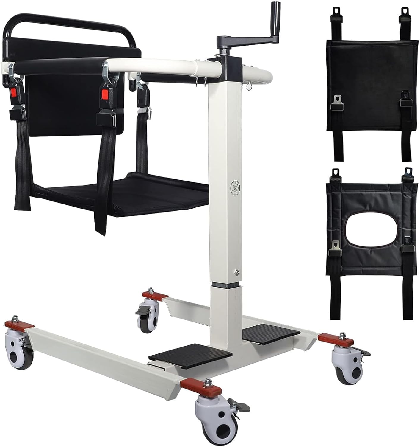 Patient Lift Transfer Chair, Patient Lift Wheelchair for Home, Portable Patient Lift for Car, Patient Lift Aid, Bathroom Wheelchairs Transfer Chairs for Seniors, 275lbs (Without Bedpan)