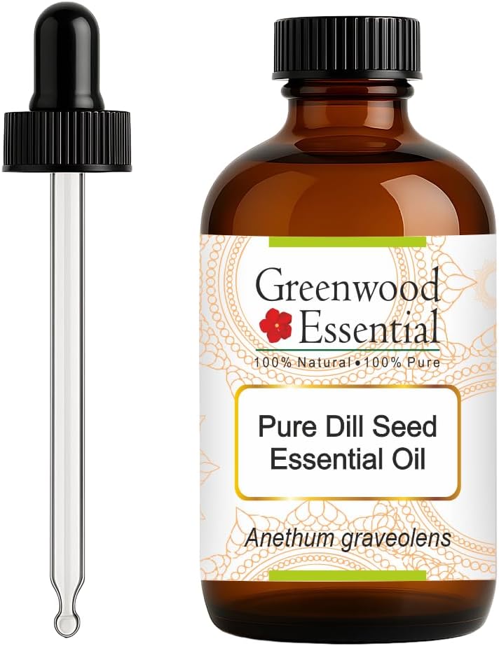 Greenwood Essential Pure Dill Seed Essential Oil (Anethum graveolens) with Glass Dropper Steam Distilled 120ml (4 oz)