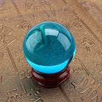 Tyenaza Royal Blue Crystal Ball with Stand, 1.6 inch Crystal Sphere Meditation Ball Healing Gemstone Sphere Suncatcher for Decoration, Scrying Mirror, Feng Shui, Gifts