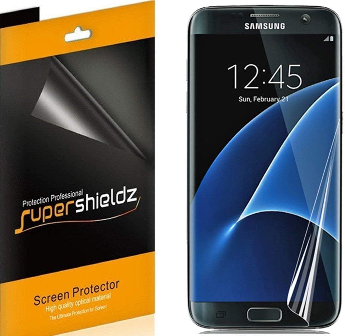 Supershieldz (2 Pack) Designed for Samsung (Galaxy S7 Edge) Screen Protector, (Full Coverage) 0.23mm, High Definition Clear Shield (TPU)