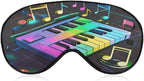 Colorful Piano Keyboard Music Note Sleep Mask for Men Women Blackout Eye Masks Breathable Eye Cover Soft Sleep Eye Masks Adjustable Sleeping Mask 3D Night Blindfold for Travel Nap&Gifts