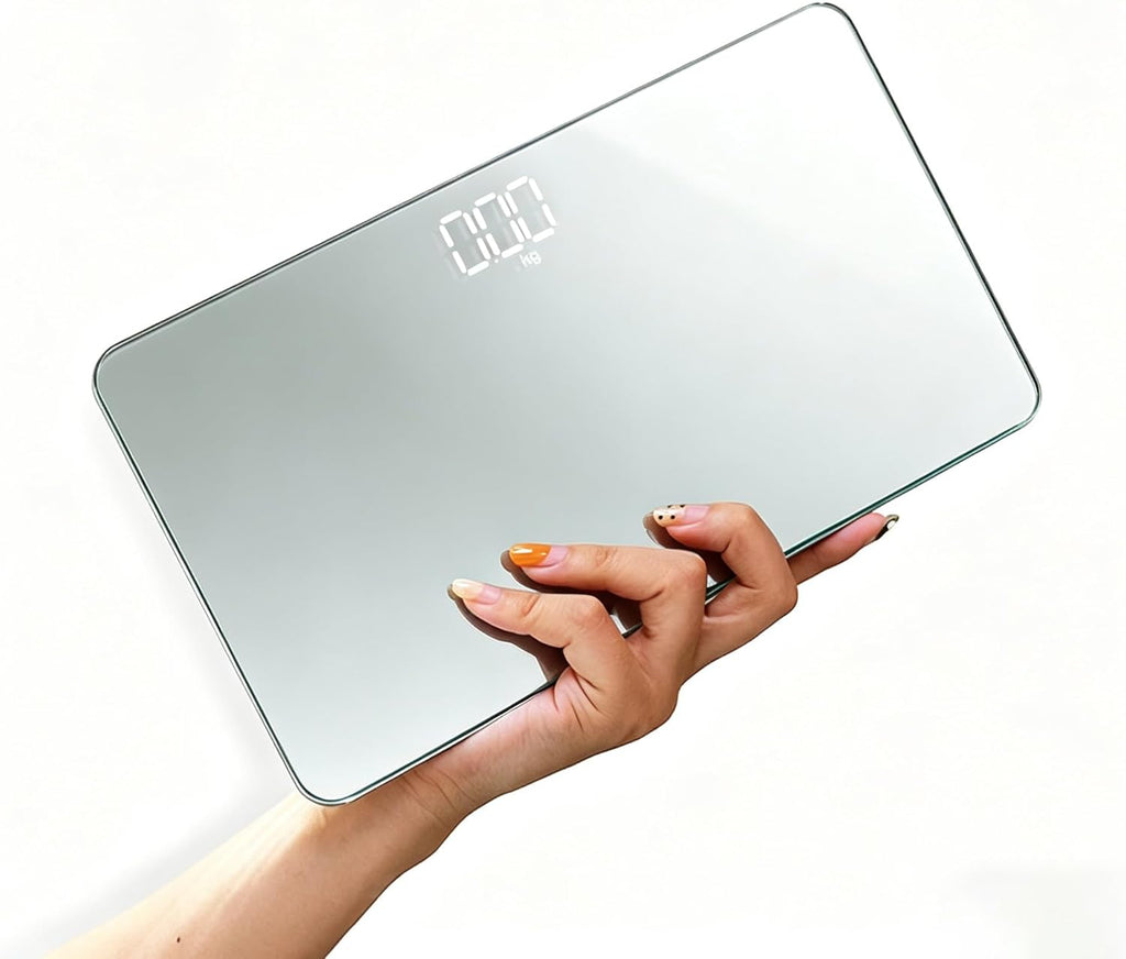 Travel Scale for Body Weight, Venugopalan Small Portable Body Weight Scales Digital Bathroom Mirror Scale Mini Electronic Scale for Personal Health, Body Tape Measure Included (Rechargeable)