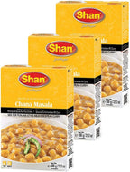 Shan Chana Masala Spice Mix 3.52 oz (100g) - Authentic Punjabi Chickpea Curry Seasoning Powder – Vegetarian Masala Packet - Perfect for Mild Chana Masala Dish - Airtight Bags for Freshness | Pack of 3