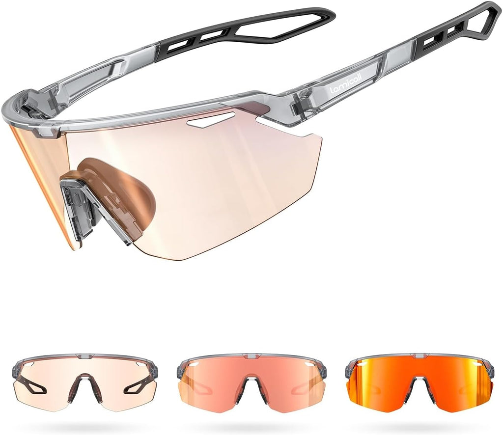 Lamicall 24g Polarized Sports Sunglasses for Men Women - UV400 Protection Sun Glasses Gifts for Running Cycling Baseball