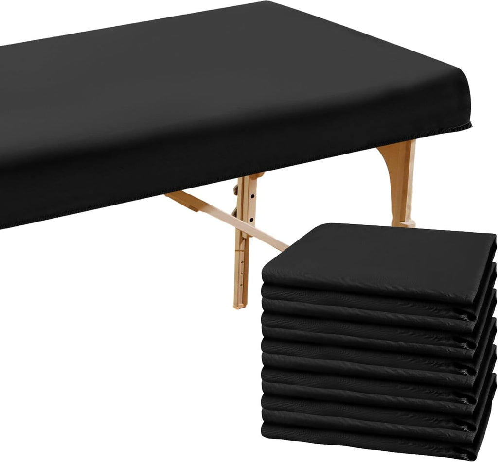 Macarrie 6 Pack Microfiber Massage Table Sheets Soft Massage Table Cover Reusable Spa Bed Sheets Salon Protective Cover Fitted(Black)