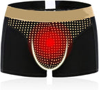 3pcs Men's Magnetic Therapy Boxer Shorts, Enlargement Underwear for Improving Male Power (Black,Large)