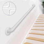 Stairway Railing for Indoors Outdoors Grab Rail, Stairs Banister Handrail, Wall Mounted Handrails Railings, Bar Counter Foot Rail Support Rod - Metal White (Size : 1 FT)