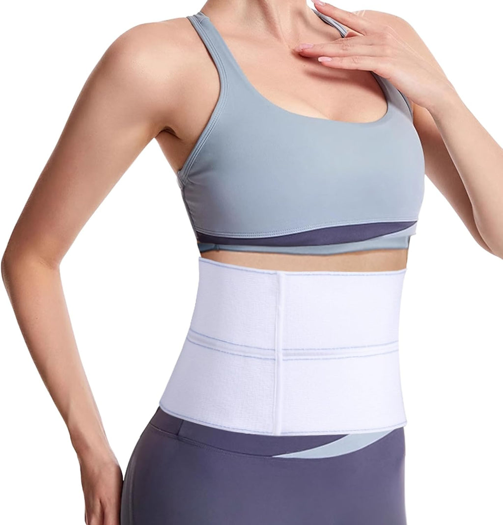 Cozyhealth Elastic Universal Post Surgery Abdominal Binder Lower Waist Support Belt, Wide Belly Girdle Postpartum Stomach Surgical Compression Belly Band for Men and Women (2 Panel - 6", Small)