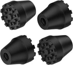 supregear Replacement Rubber Tips for Trekking Poles and Walking Sticks, Anti-Slip Shock-Absorbing Black Feet Caps, Universal Fits 11 mm Standard Hiking Canes and Collapsible Walkers