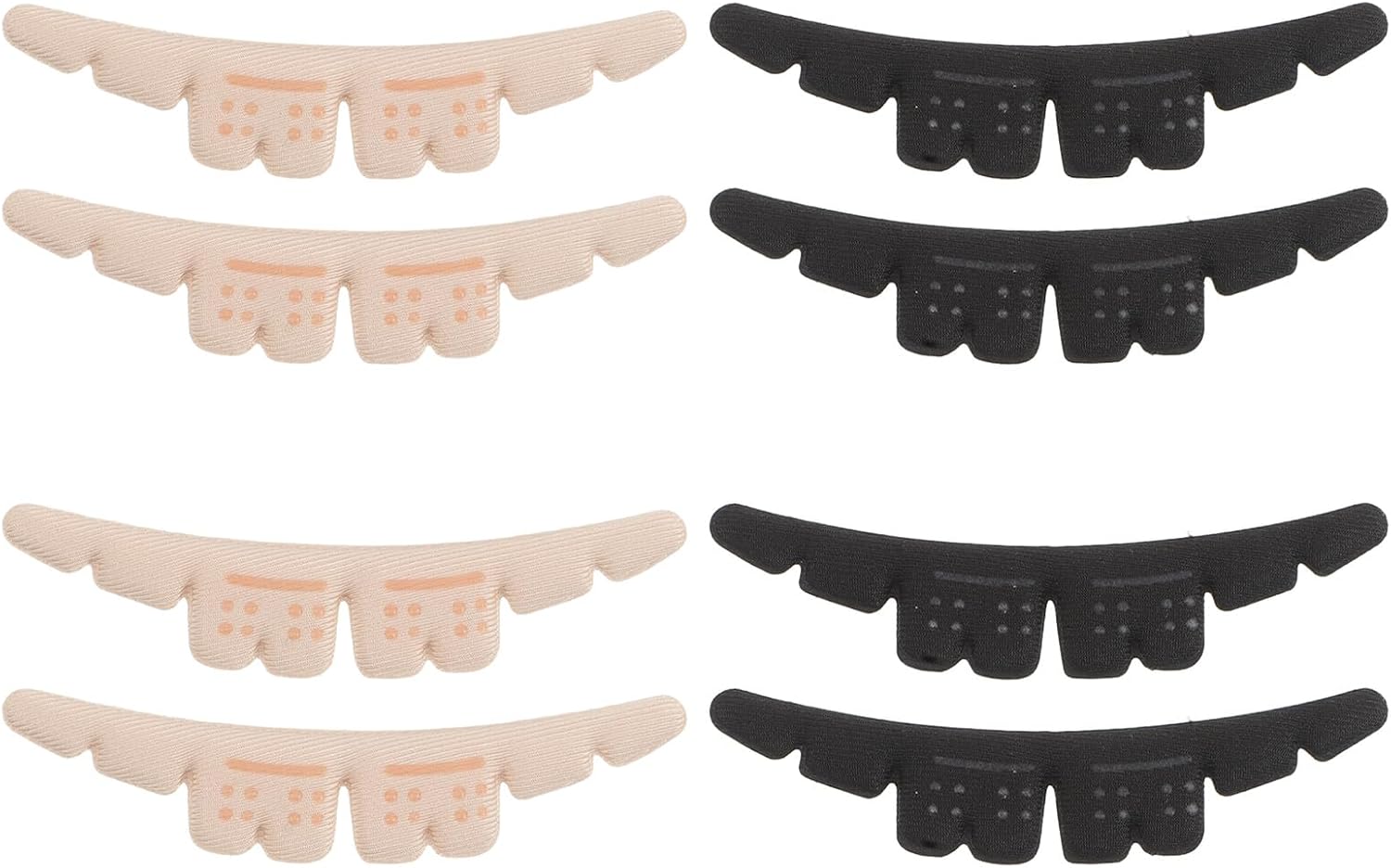 Beaupretty 4 Pairs High Heel Cushion Pads and Invisible Heel Grips Self-Adhesive Sandal Insoles for Women Anti-Slip Front Sole Protector Skin Tone and Black Comfortable Foot Pads
