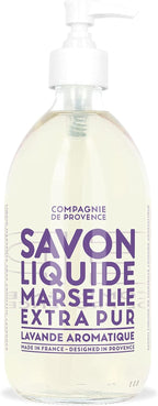 Compagnie de Provence Savon de Marseille Extra Pure Liquid Soap - Aromatic Lavender - 16.7 Fl Oz Glass Pump Bottle