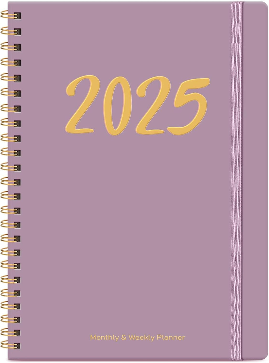 2025 Planner, Weekly and Monthly Planner Spiral Bound, Jan 2025 - Dec 2025, Hardcover 2025 Calendar Planner Book with Tabs, Inner Pocket, Perfect for Office Home School Supplies - A5 (6.3" x 8.5"), Purple