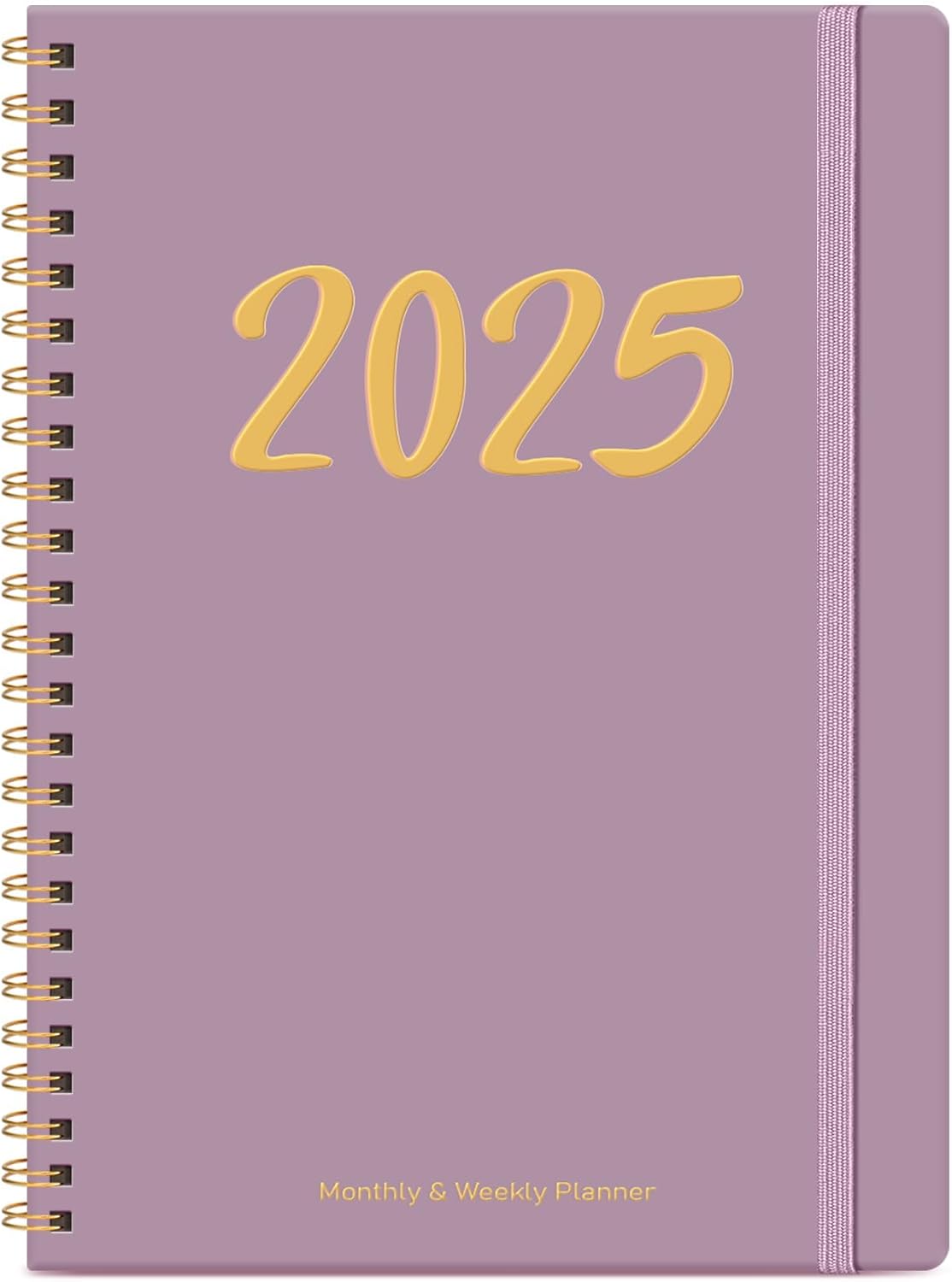 2025 Planner, Weekly and Monthly Planner Spiral Bound, Jan 2025 - Dec 2025, Hardcover 2025 Calendar Planner Book with Tabs, Inner Pocket, Perfect for Office Home School Supplies - A5 (6.3" x 8.5"), Purple