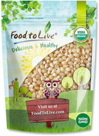 Food to Live Organic White Popcorn Kernels, 6 Pounds – Hulless Uncooked Whole Corn Ideal for Popping. USA Grown, USDA Certified. Non-GMO, Vegan, Kosher, Bul