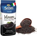 Black Grain Rice, 1.1 lbs (500g), Product of Italy, Riso Scotti, Venere, Premium Quality Whole Grain Rice, Wheat Free, Ancient Whole Wild Grain, (500 g (1.1 lbs),