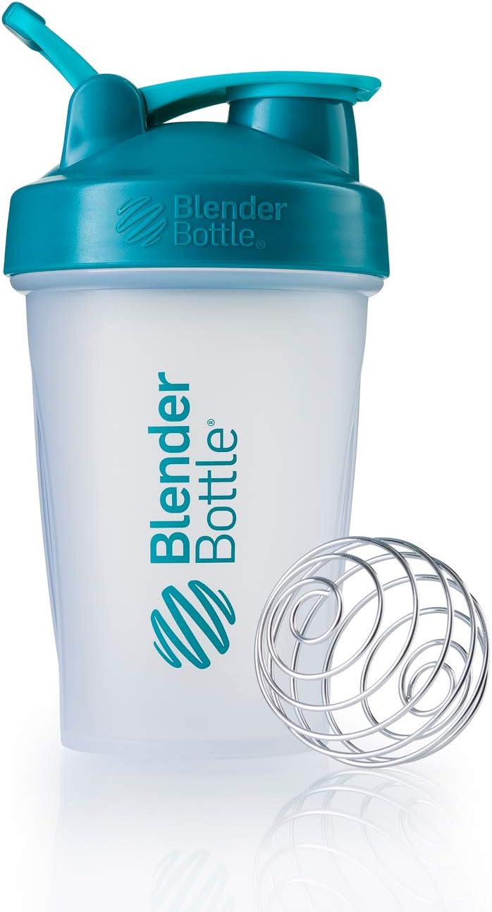 BlenderBottle Classic Loop Top Shaker Bottle, 20-Ounce (Clear| Teal lid)