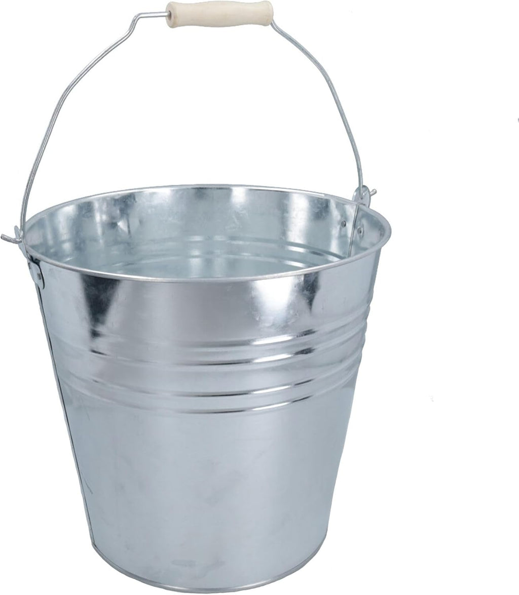 15L Galvanised Steel Metal Bucket Pail Water Coal Fire Greenhouse Garden Plants 1pc