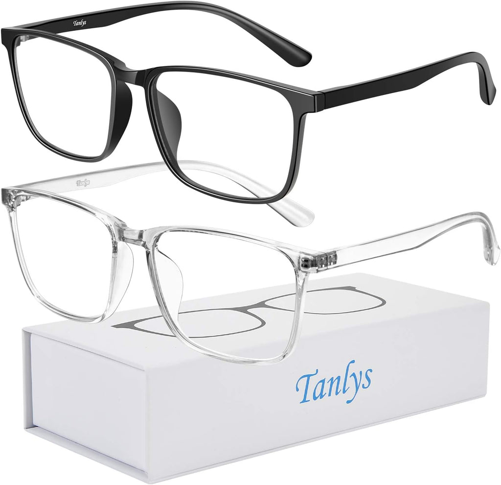 2 Pack Blue Light Blocking Glasses for Computer Eye Strain