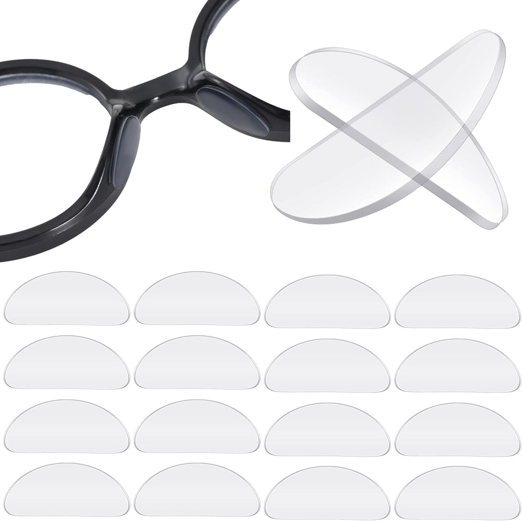 TOODOO 18 Pairs Eyeglasses Nose Pads Adhesive Silicone Glasses Replacement Anti Slip Nosepads for Eyeglass Glasses Sunglasses (Transparent, 1mm)