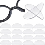 TOODOO 18 Pairs Eyeglasses Nose Pads Adhesive Silicone Glasses Replacement Anti Slip Nosepads for Eyeglass Glasses Sunglasses (Transparent, 1mm)