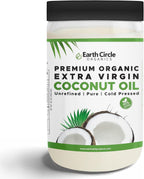 Earth Circle Organics Premium Ultra Pure Extra Virgin Organic Coconut Oil, Cold Pressed, Baking, Smoothies, Skin & Hair Care, Gluten-Free, Keto & Paleo Friendly (32 Ounce Unrefined)