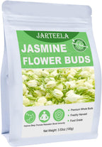 Jarteela - Jasmine Flowers Dried - 3.53oz/100g - Edible Dried Jasmine Flowers - Non-GMO - Caffeine-free - Blends Well With Tea