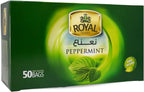 Royal Peppermint Tea Bag Natural Drink Mint Herbal Herb Chai Herbals Herbs Non Gmo No Additives No Artificial Coloring Kosher Halal (50 Bags) رويال نعناع