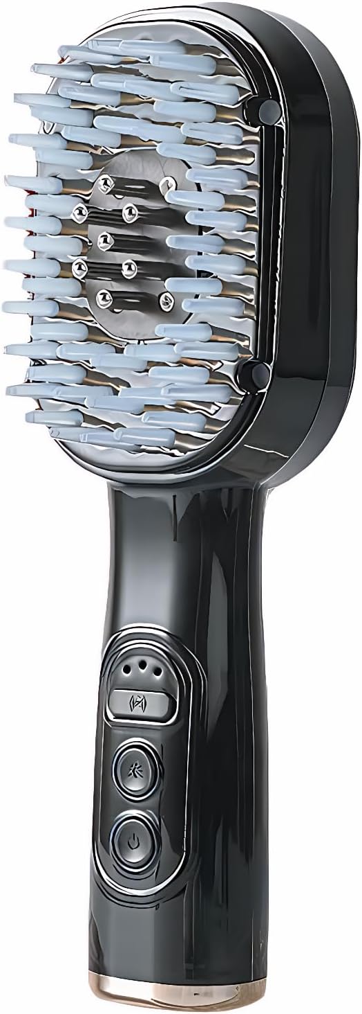 ThreeH Electric Scalp Massager with Red Light Therapy 3-in-1 Electric Hair Oil Applicator Hair Care Device for Family and Travel Black