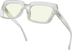 Eyekepper Computer Glasses - Blue Light Filter Readers Women - UV420 Protection Oversized Square Reading Glasses - Transparent +3.00