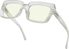 Eyekepper Computer Glasses - Blue Light Filter Readers Women - UV420 Protection Oversized Square Reading Glasses - Transparent +1.75