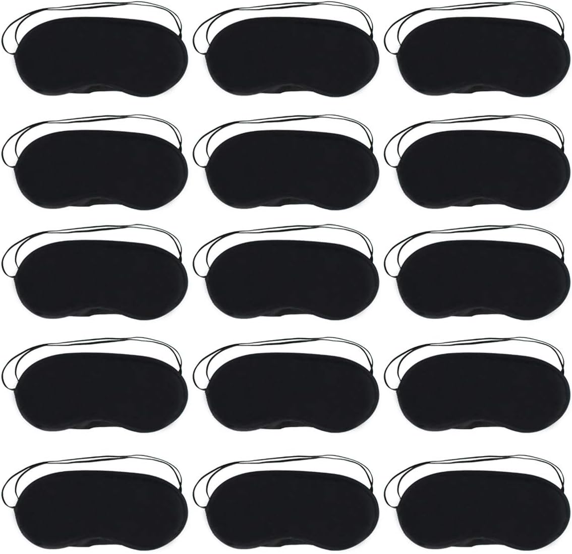 Wobe 30 pcs Black Eye Mask Cover, Sleep Mask with Nose Pad and Elastic Straps Comfortable Lightweight Blindfold Eyeshade Eyepatch for Kids Women Men for Travel Sleep or Party Supplies Game