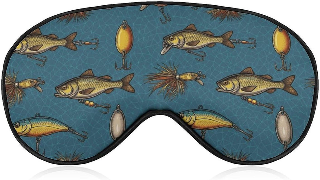 Sleep Mask,Blackout Eye Mask for Sleeping,Fishing Lures Baits Night Blindfold for Men Women