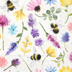 Boston International IHR 3-Ply Paper Napkins, 20-Count Lunch Size, Summer Bees Cream
