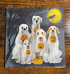 IHR Ideal Home Range Cocktail Napkins Disposable 3-Ply Paper Party Napkin Pack, 5" x 5", Ghost Dogs, 20-Count