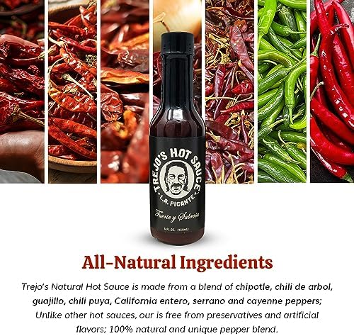 Trejo's Tacos All-Natural Hot Sauce, (5 oz. Bottles) Medium Heat Made From a Blend of Peppers, Zero Calories, Non-GMO Original 1-Pack