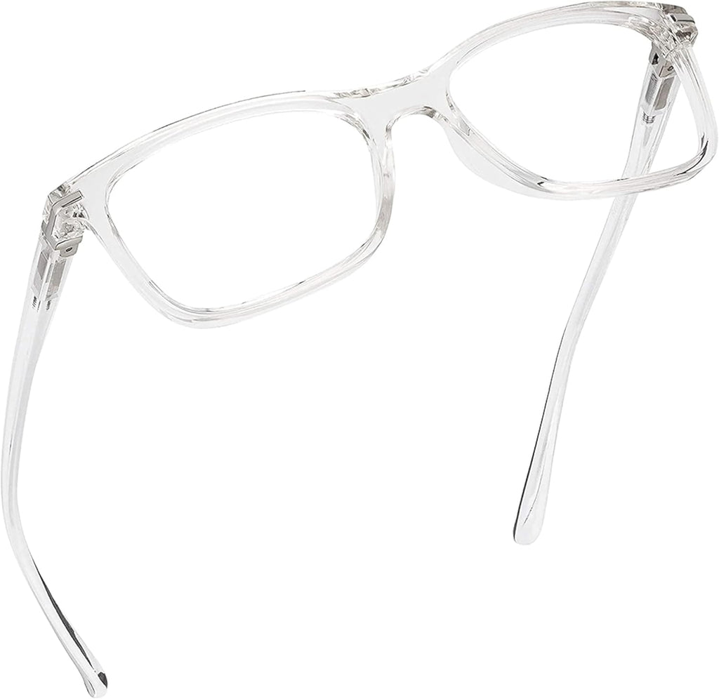 Readerest Blue Light Blocking Reading Glasses Computer Eyeglasses With Thin Reflective Lens, Antiglare, Eye Strain, UV Protection, Stylish For Men And Women (Clear, 0.0 Magnification)