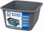 Vakly Wash Basins – Rectangular Plastic 7-Quart Graduated Hospital Soaking Tub with Markings – Small Portable Washbasin for Face Washing, Cleaning, Foot Bath, Dishes, Laundry & Bedside Care