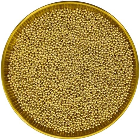 Edible Super Gold Pearl Sugar Sprinkles Candy 2mm Mini Pearls Cake Decorations Cupcake Toppers Cookie Decorating Perfect for Wedding Party Valentine Halloween Christmas Supplies 3OZ
